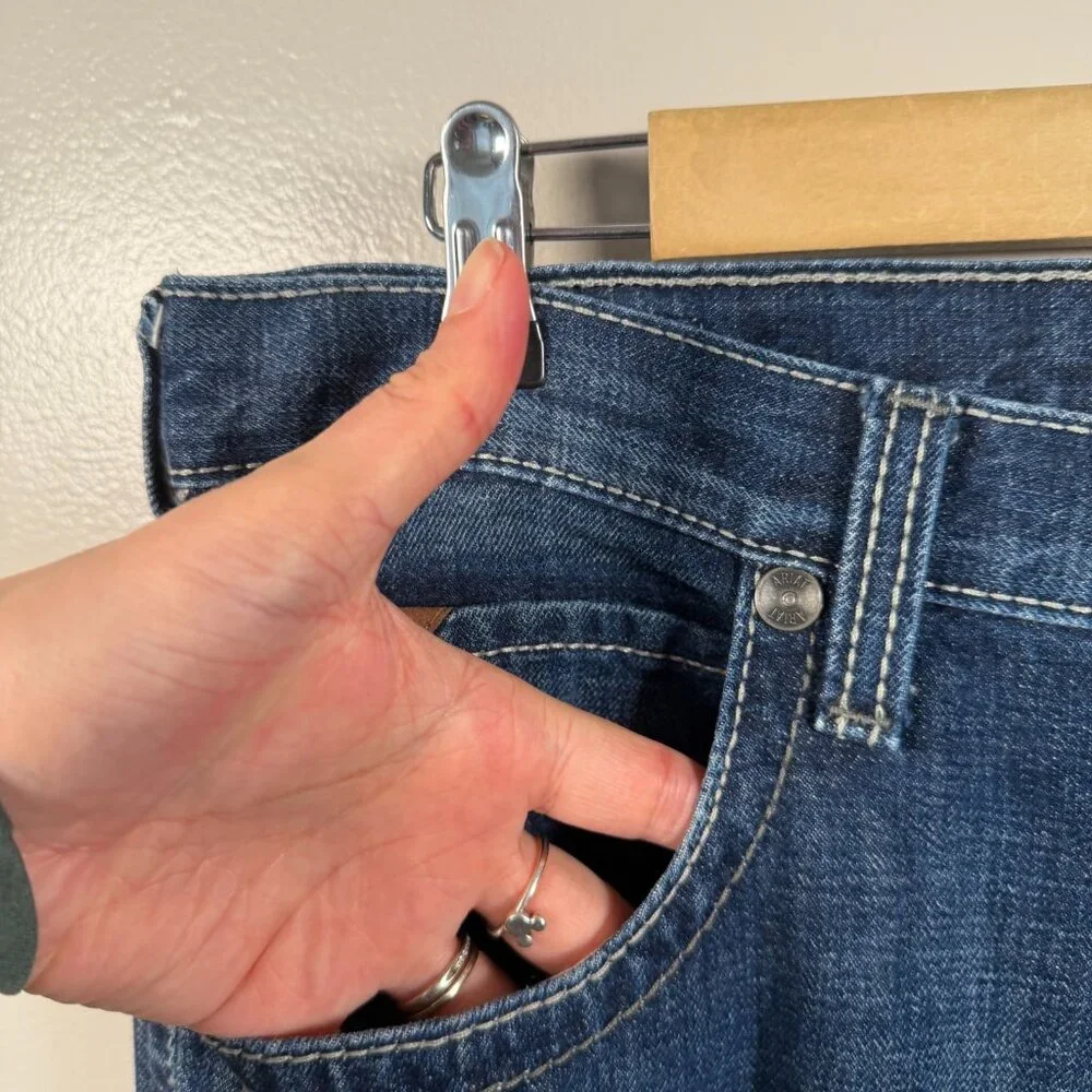 Ariat M5 Slim Straight Jeans Size 34x34 Dark Wash Blue Denim 100% Cotton - Picture 5 of 12